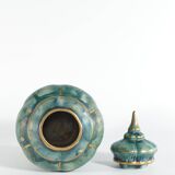 Art Deco Green Lustre Glaze Lidded Vase by Josef Ekberg Gustavsberg, 1920's