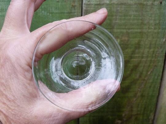 Set of 7 engraved crystal stemmed dessert cups