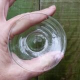 Set of 7 engraved crystal stemmed dessert cups