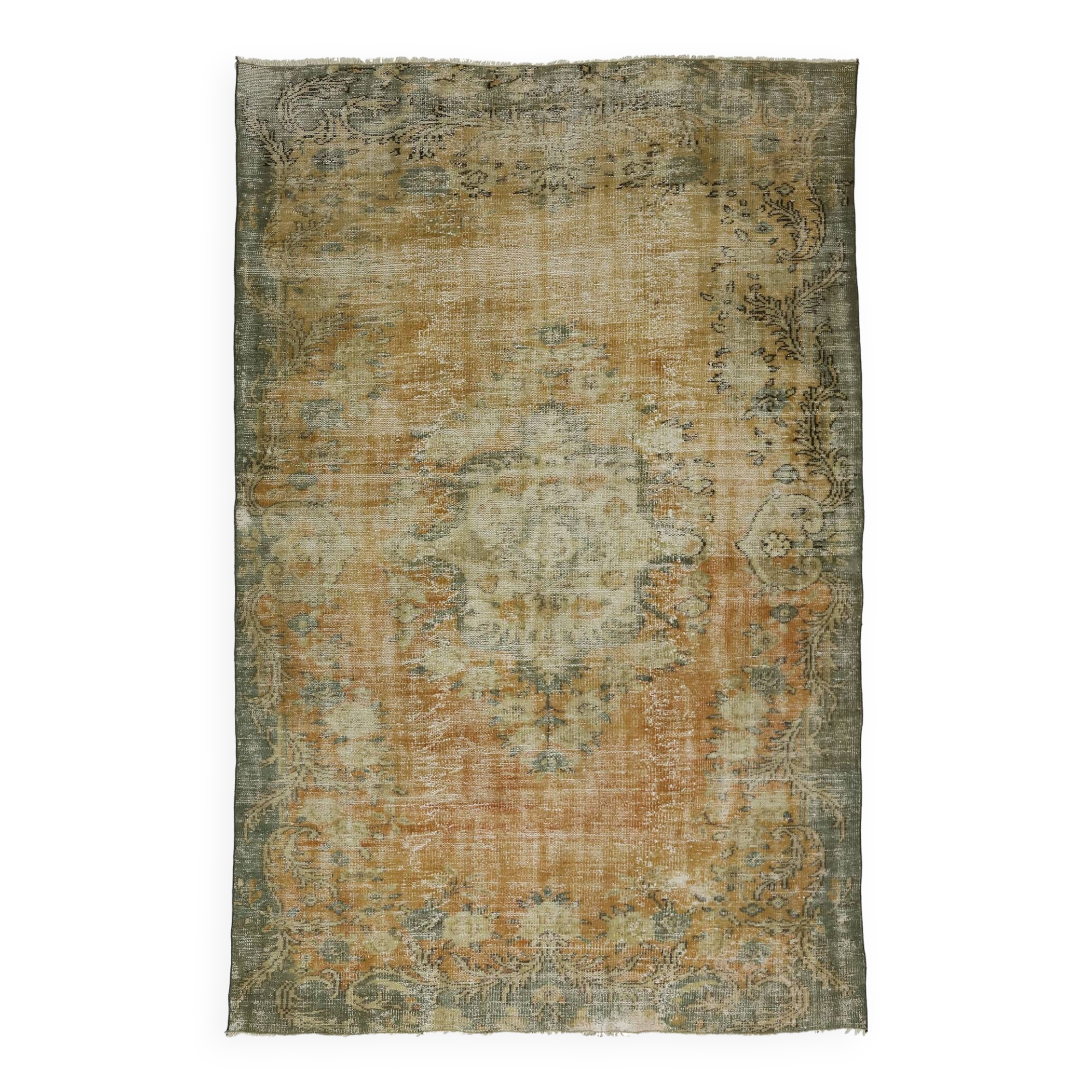 Turkish Anatolian Handmade Vintage Rug 262 cm x 180 cm