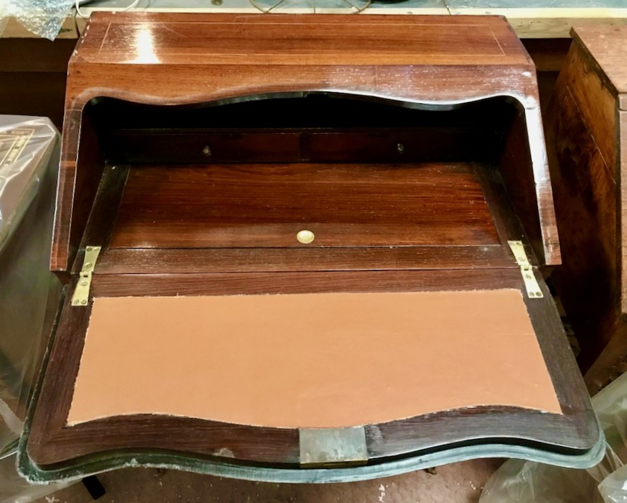 Bureau de pente marqueté de style Louis XV époque napoléon iii