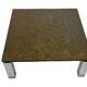 Table basse carrée plateau en pierre et piètement en acier chromé - années 60