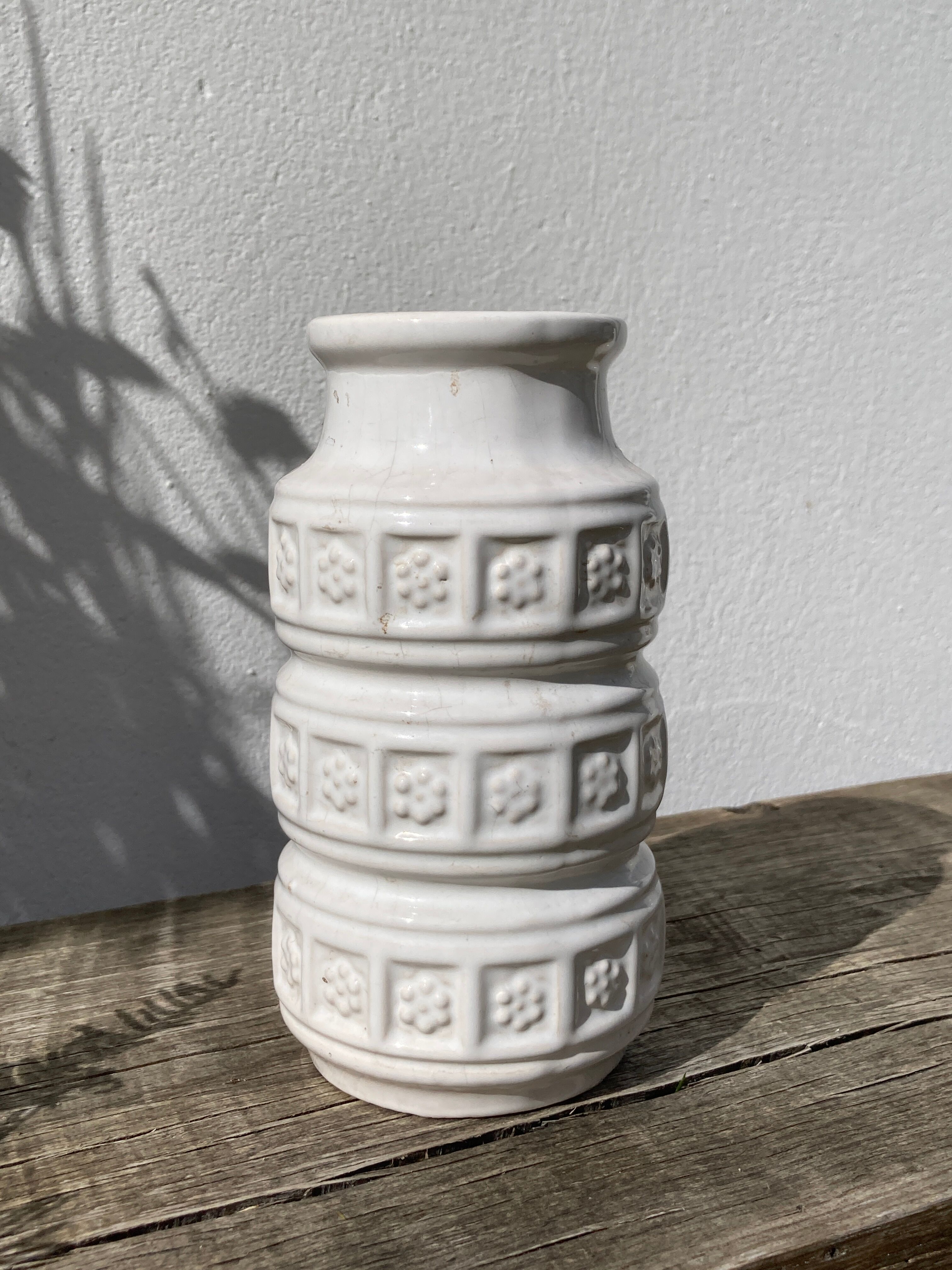 German white ceramic vase 1970 scheurich keramik white