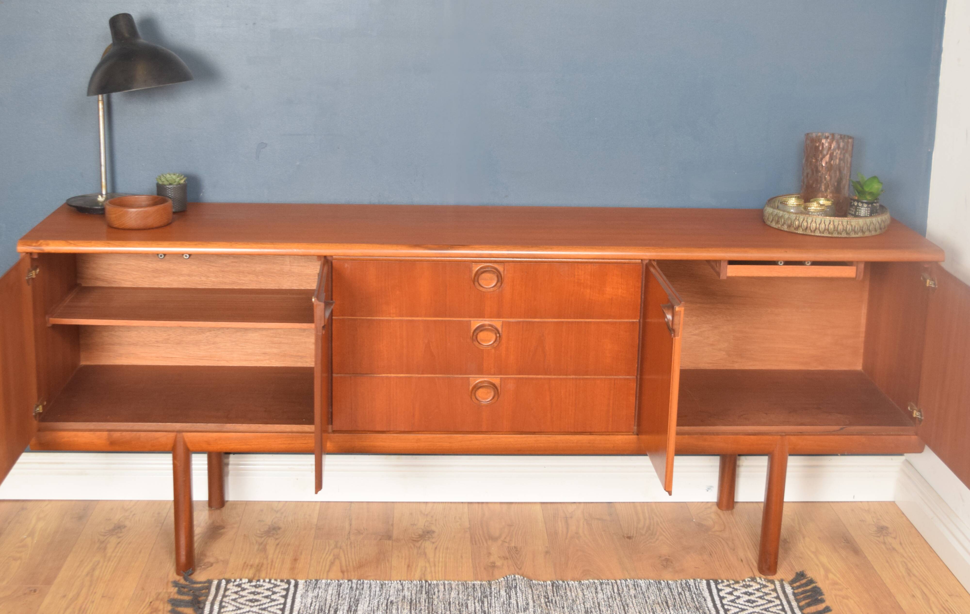 Restored Teak 1960s Mcintosh Long Teak Sideboard