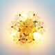 Petite brass and Murano glass flower flush mount light by E. Palme