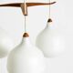 Pendant lamp with opal glass shades teak frame by Uno & Östen Kristiansson