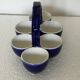 Cobalt Blue Egg Cup Service in earthenware by Georges Dreyfus workshop circa 1900