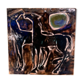 Decorative ceramic plaque signed at the back of Jean Camberoque in Sant Vincens 1950s/60s