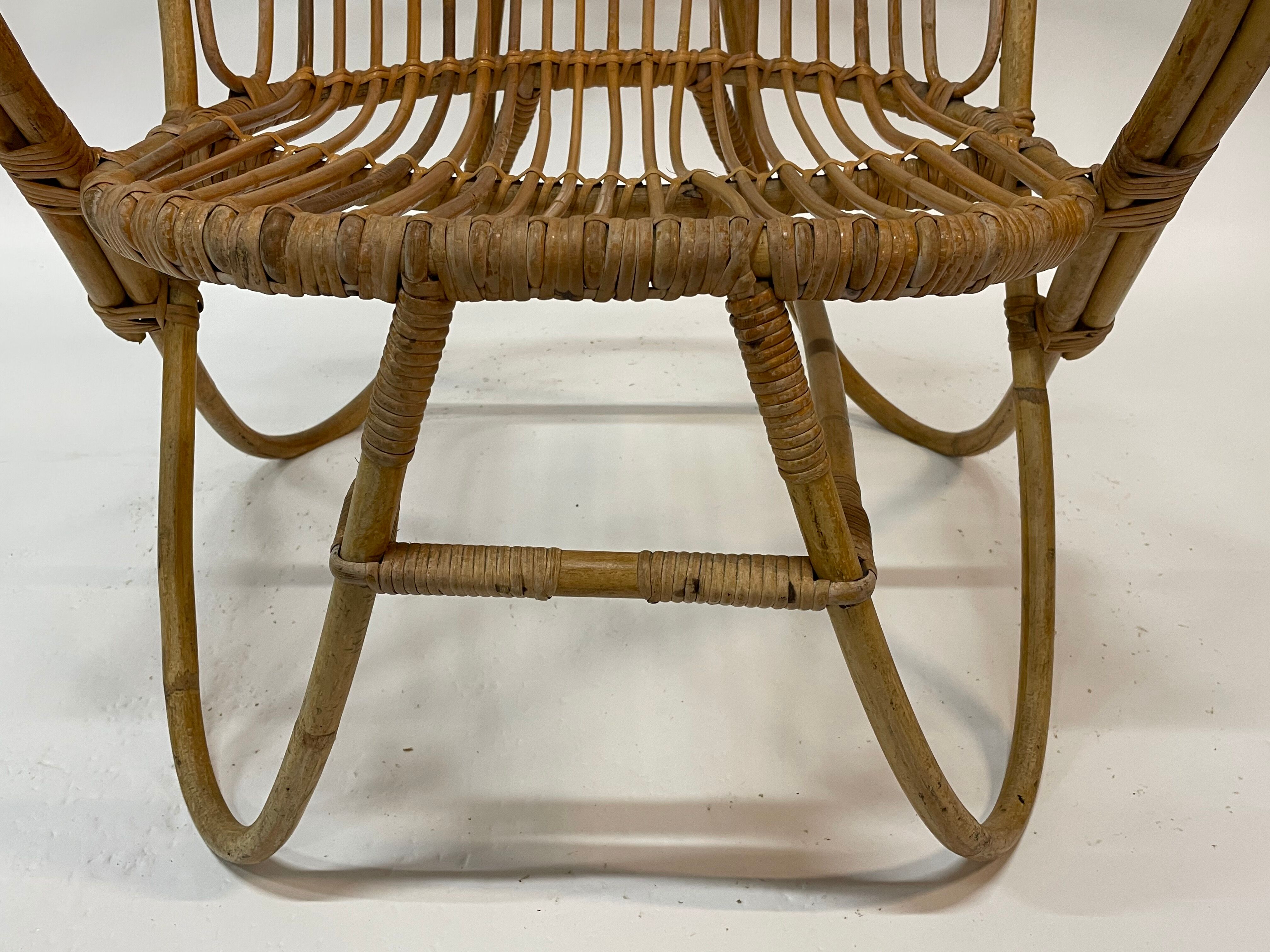 Vintage rattan chair by Dirk van Sliedregt Rohe Noordwolde 1960 from the Netherlands