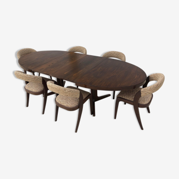 Baumann dining table and 6 Gondola chairs