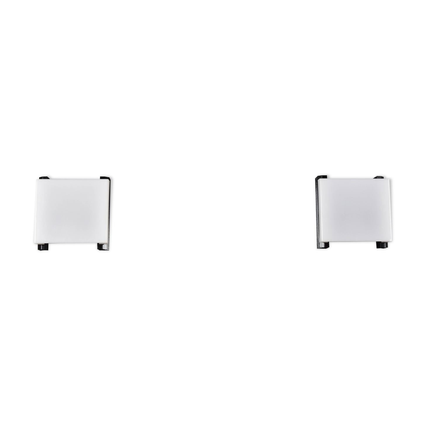 Mid-century modern sconces of black iron sheets and white lucite spain 1960s
