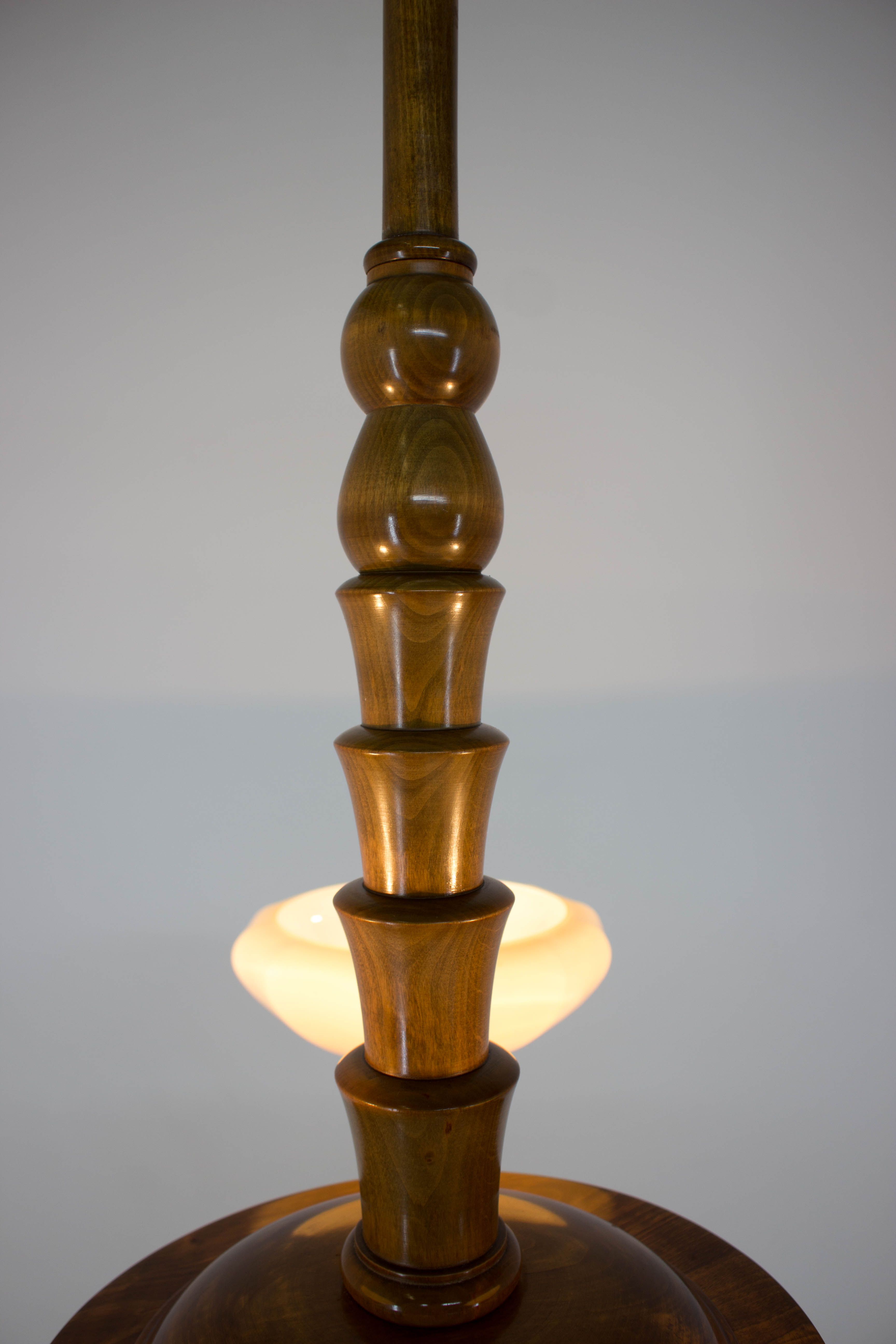 Art deco wood chandelier, 1930s
