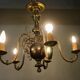 Dutch chandelier with 5 lights in bronze, 19th century.