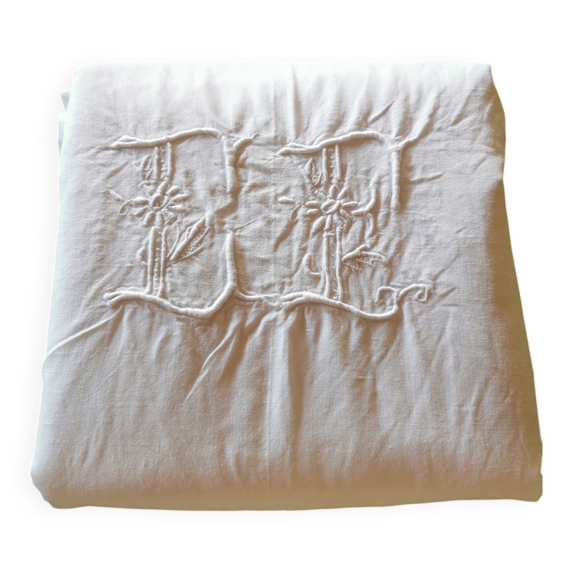 Old monogrammed fabric