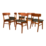 Ensemble de six chaises de style Børge Mogensen Farstrup, Danemark, années 1960.