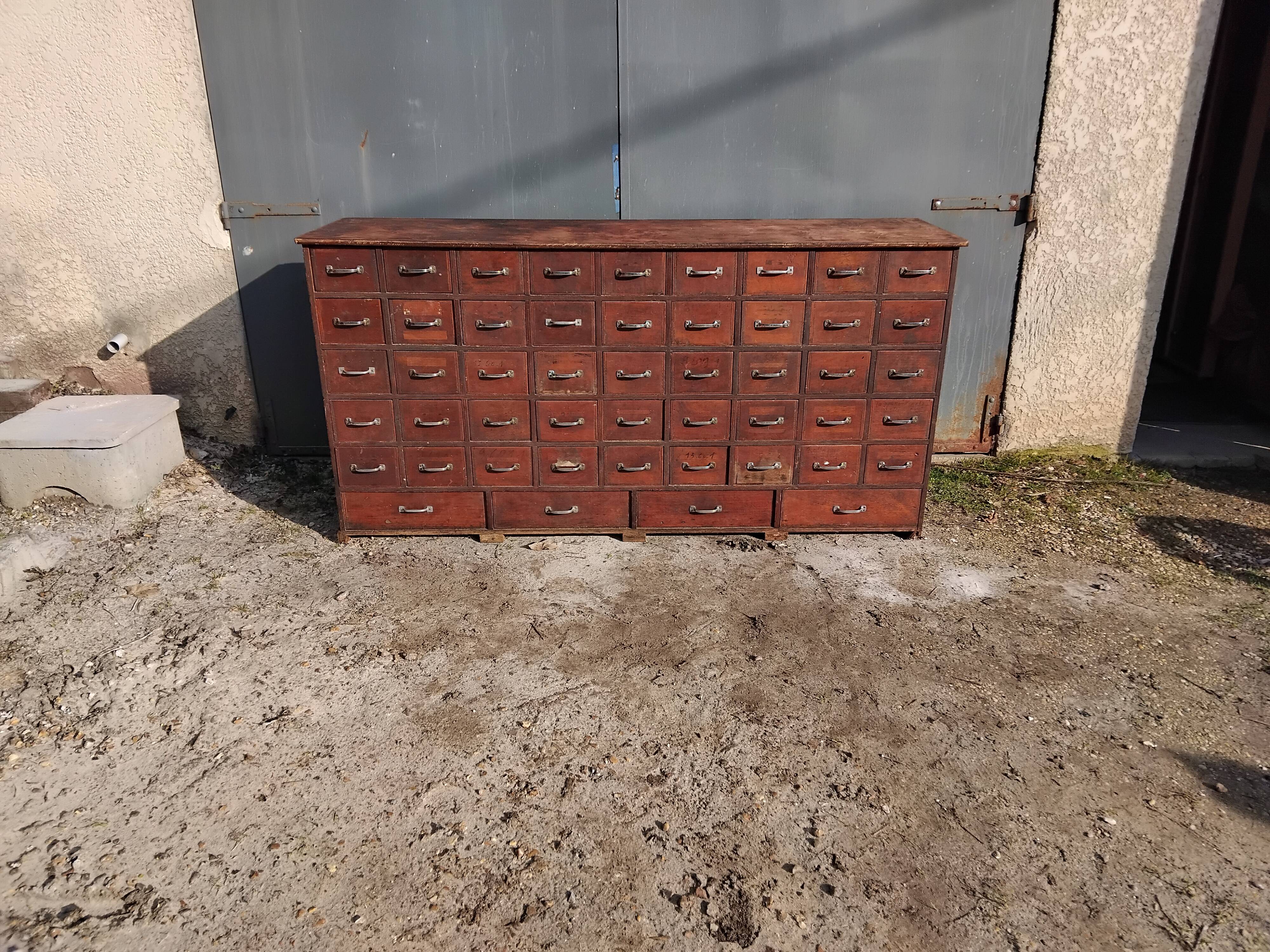 Old sideboard workshop furniture 49 drawers vintage design