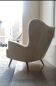Armchair organic egg Wing chair Bergere years 50-60