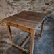 Table de ferme française ancienne en chêne avec tiroir latéral