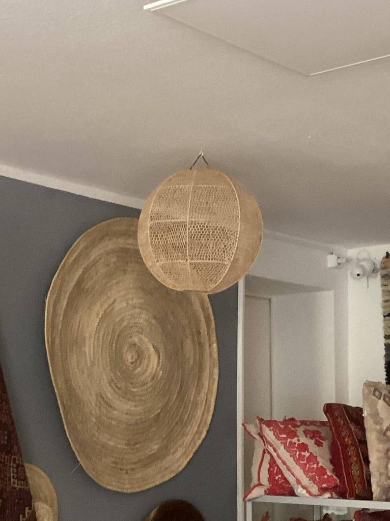 Rattan lampshade decorative ceiling light handmade Ø50x40Hcm