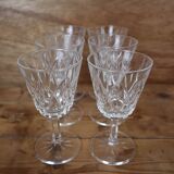 Set of 6 Arlequin white wine glasses in Reims crystal glass 1950
