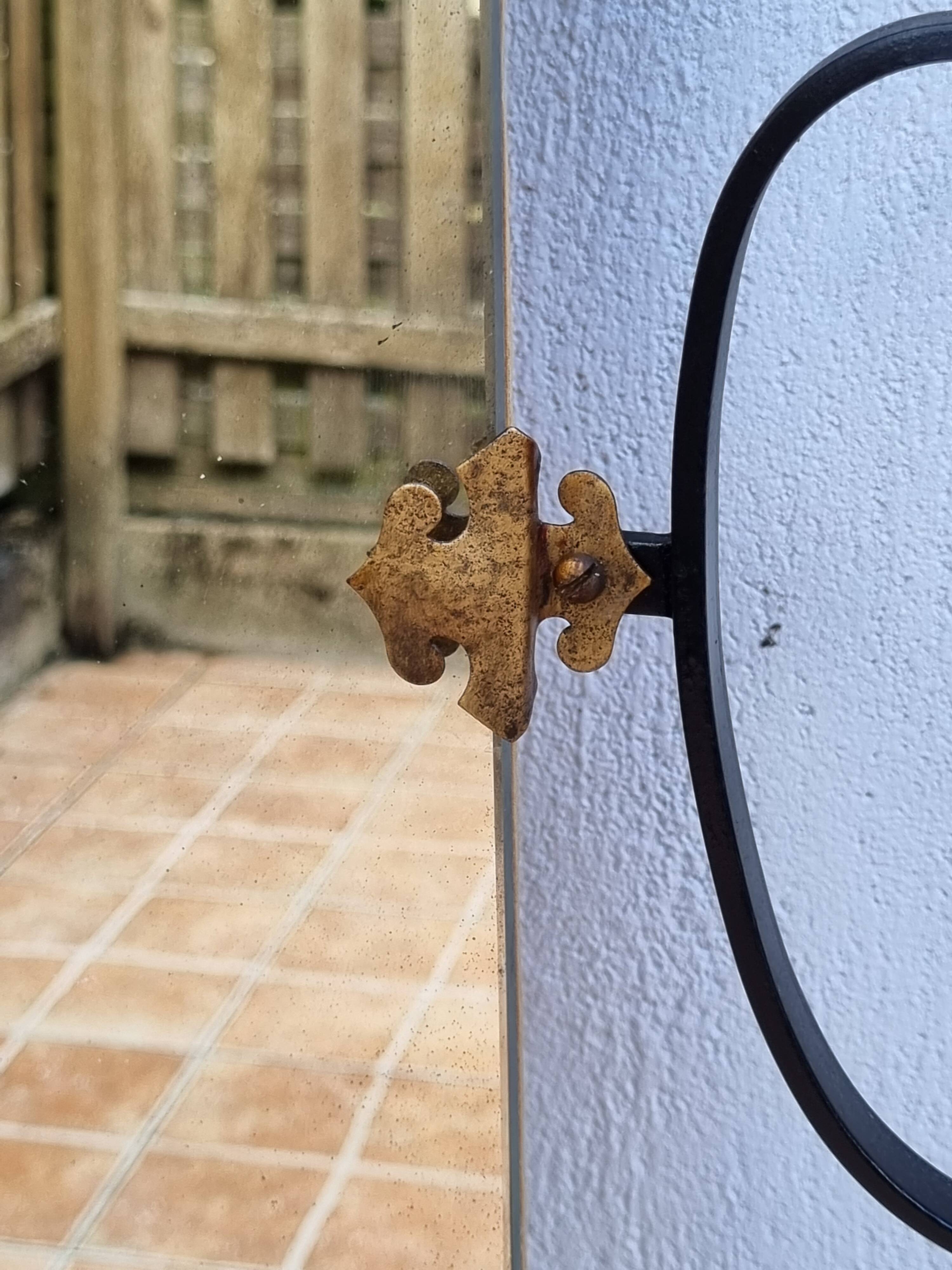 Entrance hall with black wrought iron mirror, renovated, 180 x 55 cm
