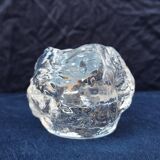 Kosta Boda Glass Rock or Ice Cube Candle Holder