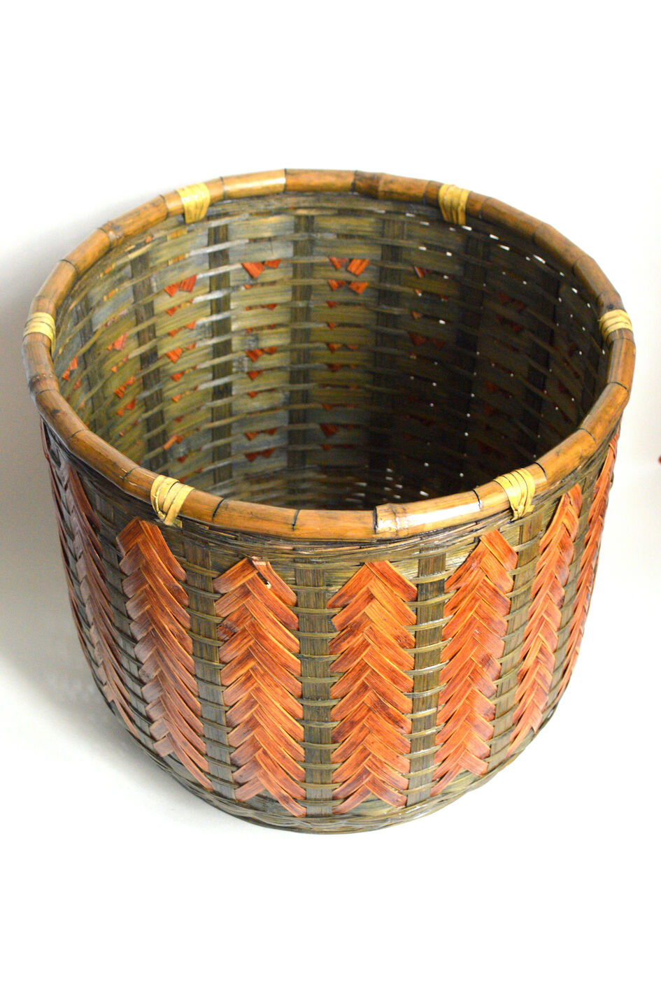 Bamboo and woven wicker pot cover