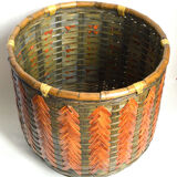 Bamboo and woven wicker pot cover