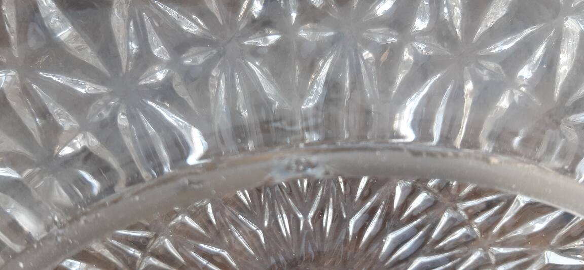Grand plafonnier vintage verre ciselé