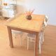 Art Deco sanded raw wood table