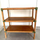 Low bamboo and rattan shelf from the 80s