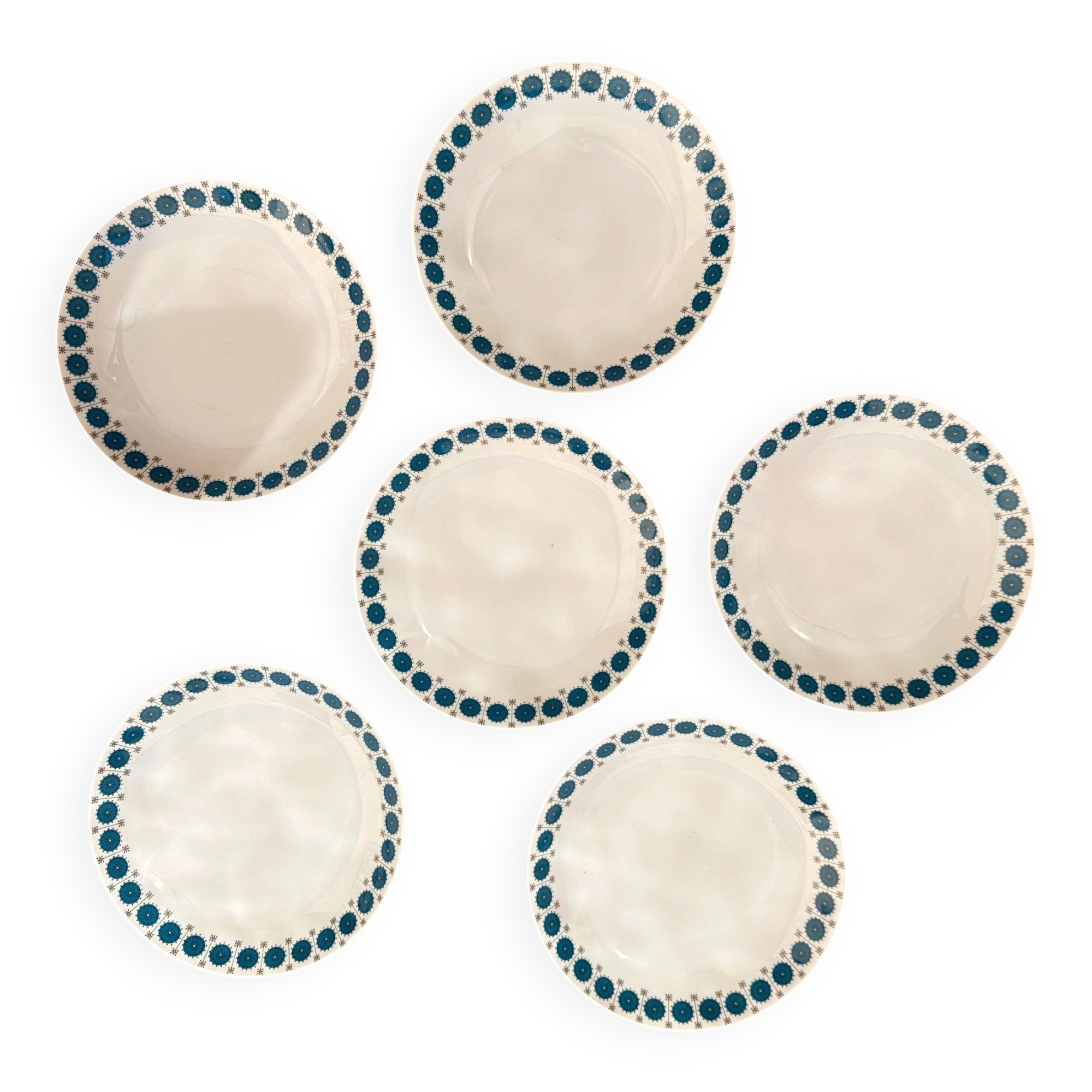Set of 6 vintage Thomas Germany deep plates – Geometric design year