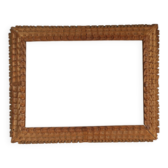 Old frame carved wood 51x40 foliage 40x30 cm wood SB138