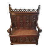 Neo-Gothic chest bench from the late 19th century