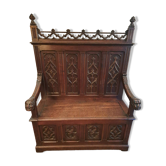 Neo-Gothic chest bench from the late 19th century