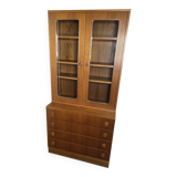 vintage 1960s bookcase/dresser with built-in chest of drawers