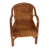 Vintage wicker and rattan armchair