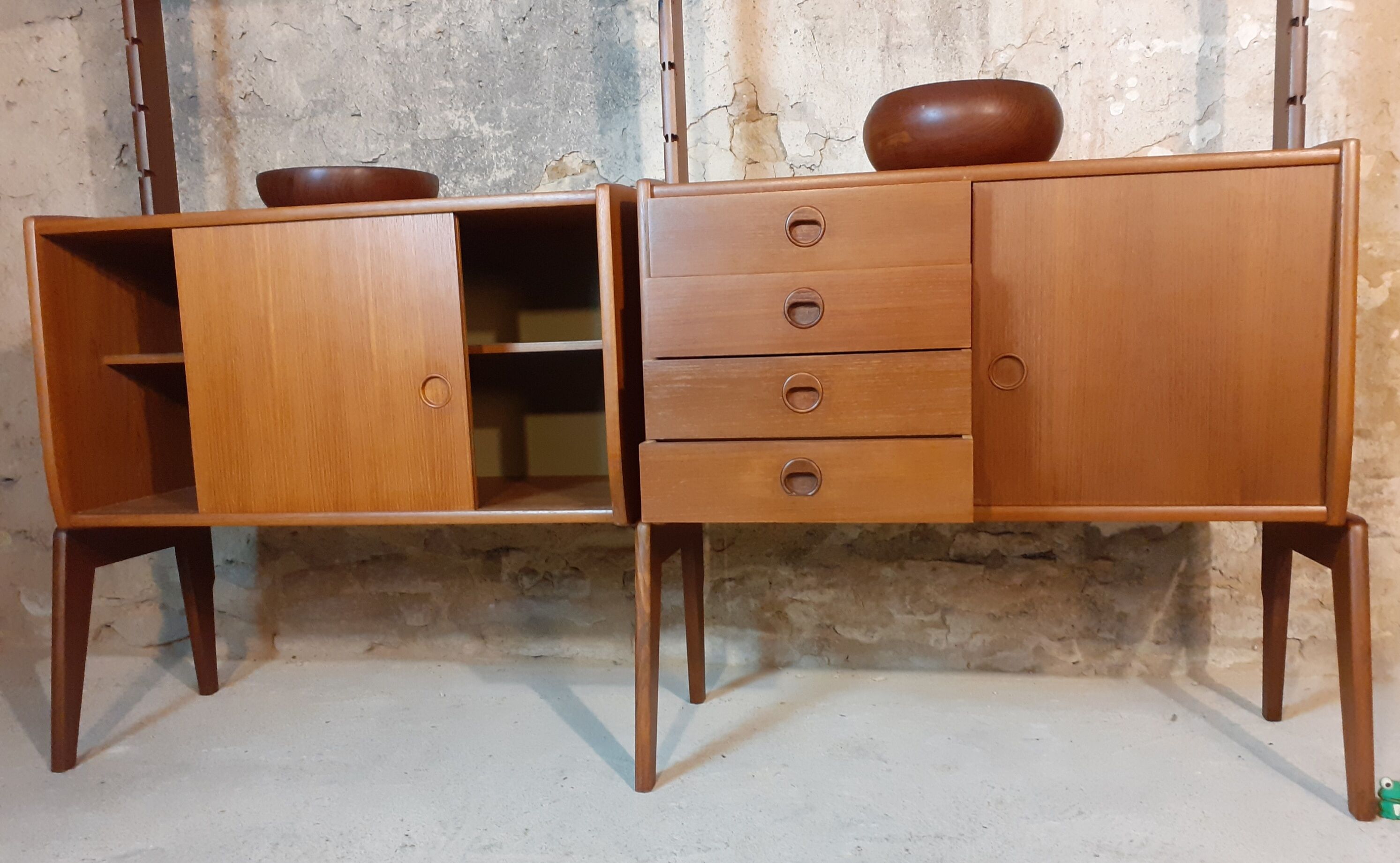 Norwegian teak storage furniture, Ergo model, 2 modules by blindheim