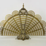 Old chimney fire barrier in fan. Gilded bronze. XIXth