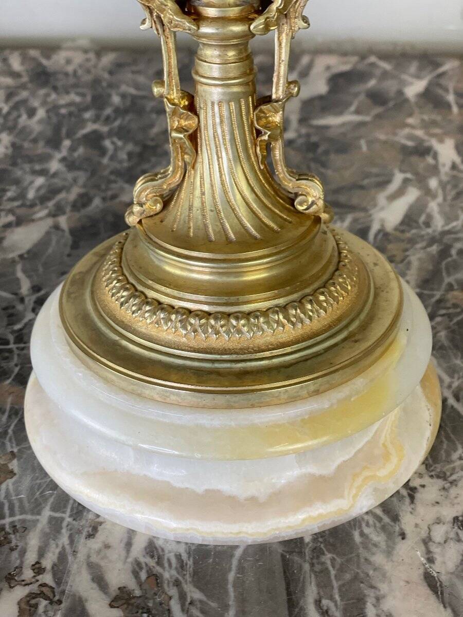 Coupe en onyx et bronze doré vers 1880