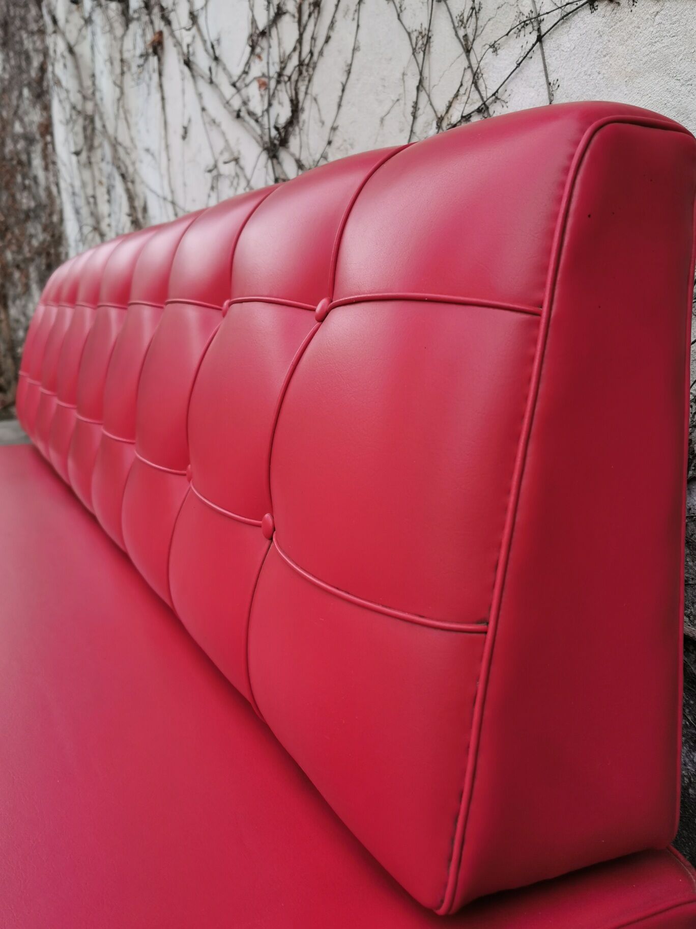 Red leatherette sofa, 1970s