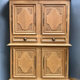 Sideboard 4 doors of the eighteenth in raw oak