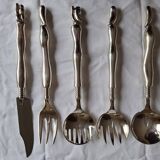 5 silver-plated serving cutlery by sculptor Miguel Berrocal