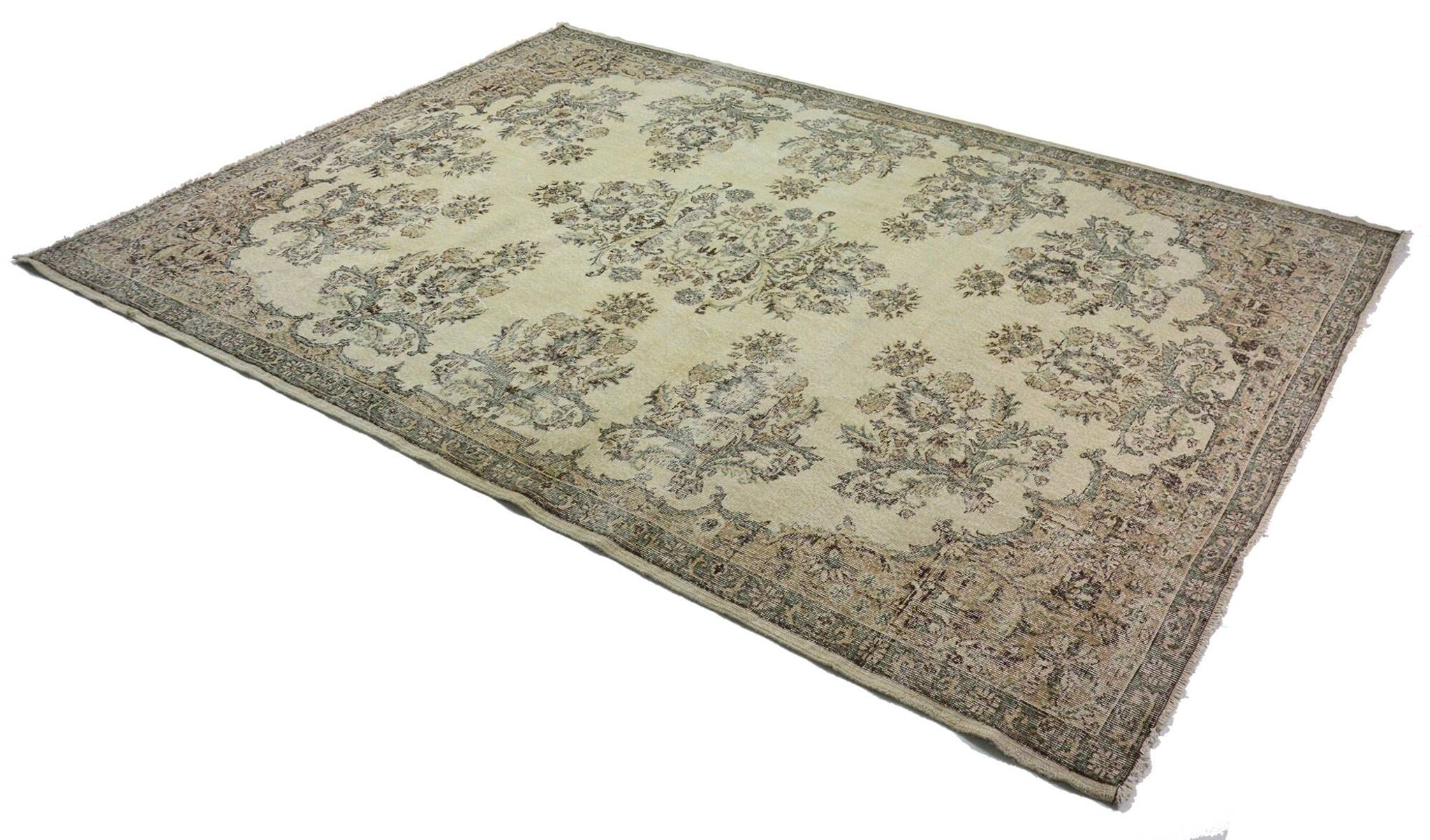 One-of-a-kind turkish handwoven vintage rug - rustic vintage charm 346x 239 cm