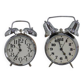 Set of Two Alarm Clocks by PRIM, Czechoslovakia, 1980s