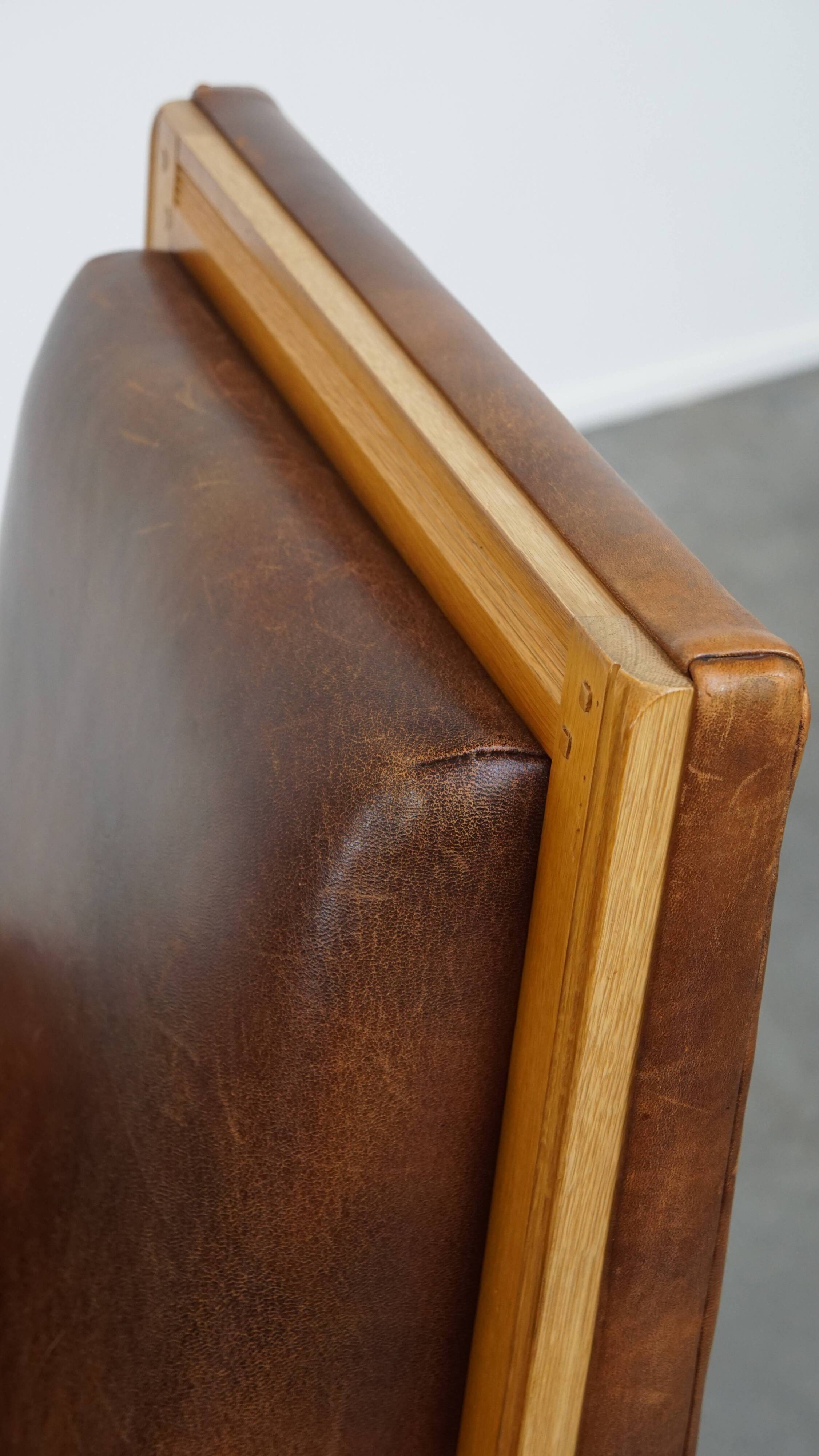 Sheepskin Leather Art Deco Design Armchair