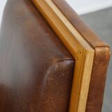 Sheepskin Leather Art Deco Design Armchair