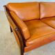 Canapé vintage danois des années 60 en cuir cognac pour 2 personnes.