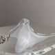Transparent Murano Glass Bowl with Sterling Silver Flowers – Pointed, Italy 1970s Gift-worthy Centerpiece