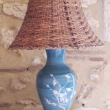 Large braided wicker lampshade